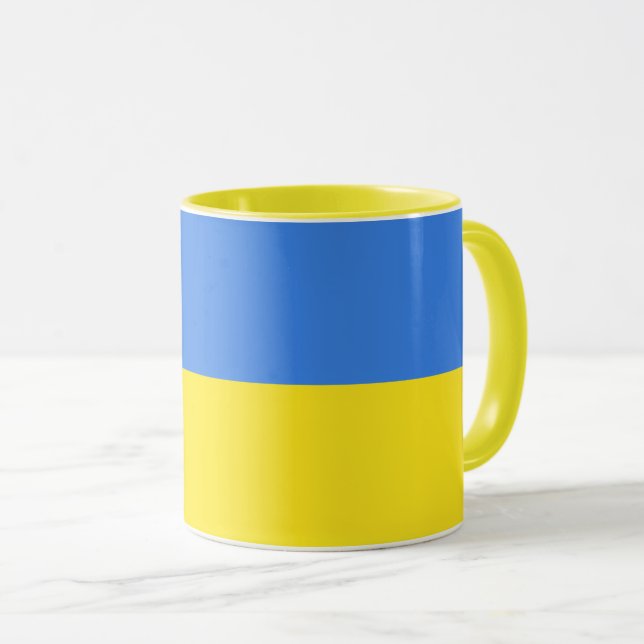 Taza Apoyar la bandera ucraniana del café tazón (Anverso derecho)