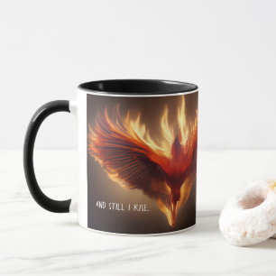 Taza Apoyo a Fénix Ascendente Inspirando Fuerza