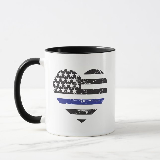 Taza Apoyo de la policía de la bandera de los Estados U (Izquierda)