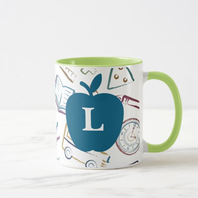 Taza Apple para el Personalizado de profesores Monogram (Derecha)