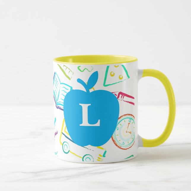 Taza Apple para el Personalizado de profesores Monogram (Derecha)