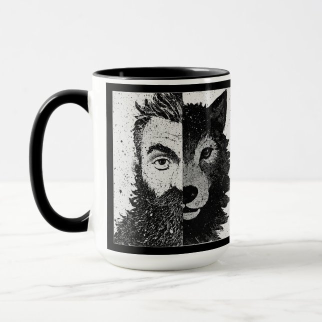 Taza Approachable Wolf : Half Wolf Mug (Izquierda)