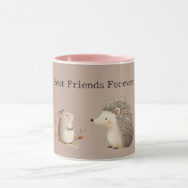 Taza Apreciación de Ratón Erizo Marrón Lindo Crema
