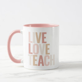 Taza Apreciación del profesor rosado de Live Love Teach