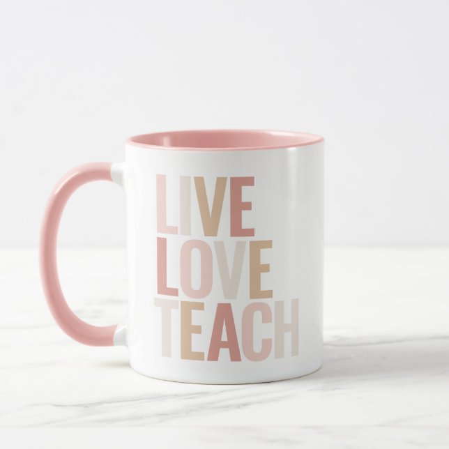 Taza Apreciación del profesor rosado de Live Love Teach (Izquierda)
