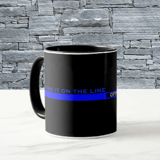 Taza Apreciación policial delgada de la Línea Azul con