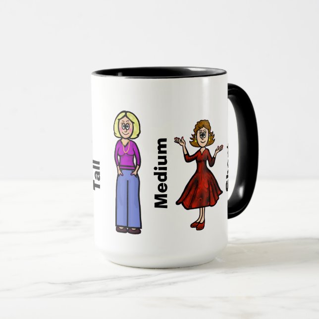 Taza Apreciar La Mug De Mujeres Alto, Medio Y Corto (Anverso derecho)
