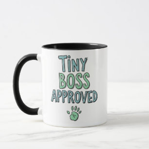 Taza Aprobado por el Jefe Pequeño Huella de Mascota Ado