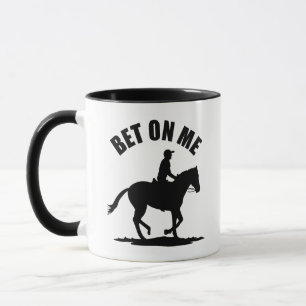 Taza Apuesta Sobre Mí - Carreras De Caballo