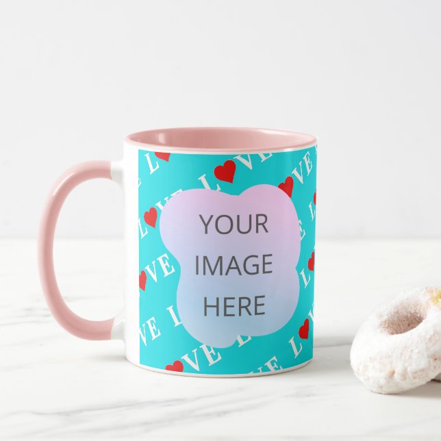 Taza Aqua Blue LOVE (Con donut)