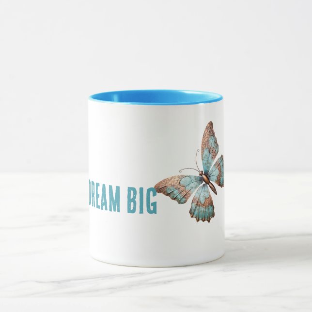Taza Aqua Blue Rosa Rust Gold Dream Butterfly (Centro)