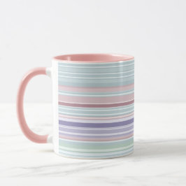Taza Aqua, Blush and Lavender Stripes