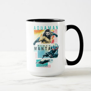 Taza Aquaman el   Aquaman modernista y gráfico negro