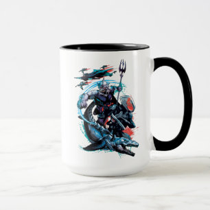 Taza Aquaman el Orm, Manta negro, Tylosaur, y naves