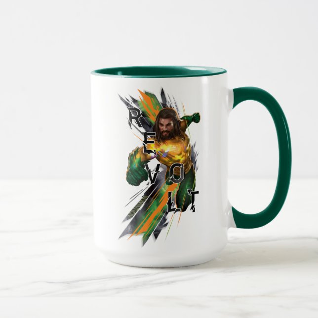Taza Aquaman | Gráfico refractado Aquaman "Revolt" (Derecha)