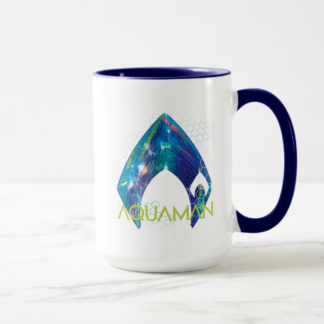 Taza Aquaman | Logotipo de Aquaman Refractado (Derecha)
