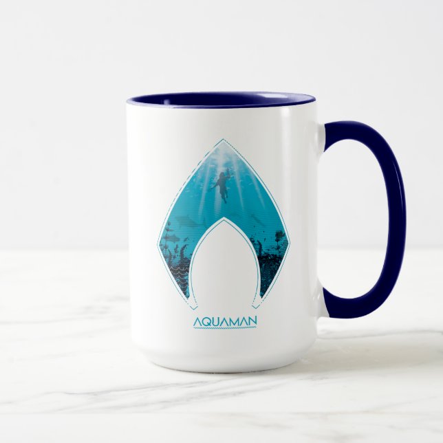 Taza Aquaman | See Through Aquaman Logo Ocean Graphic (Derecha)