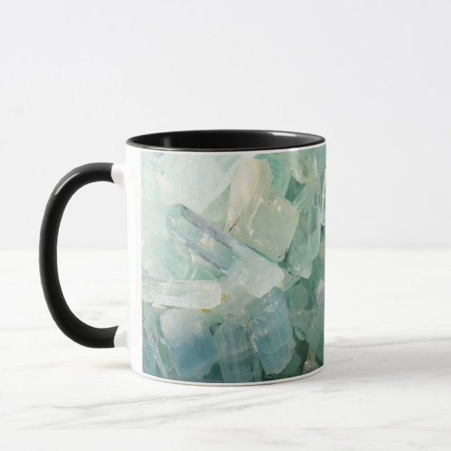 Taza Aquamarine Blue Crystal Gemstone Birthstone Mug (Izquierda)