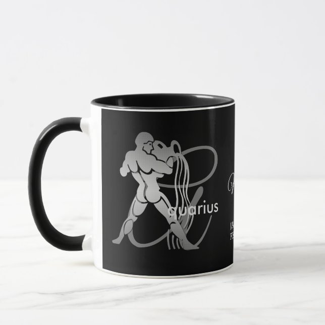 Taza Aquarius ♒ el portador de agua - Rótulo Zodiaco (Izquierda)