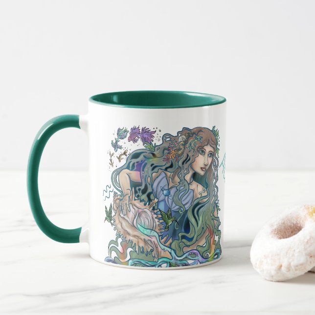 Taza Aquarius Zodiac (Con donut)