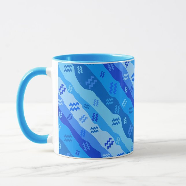 Taza Aquarius Zodiac Stripes (Izquierda)