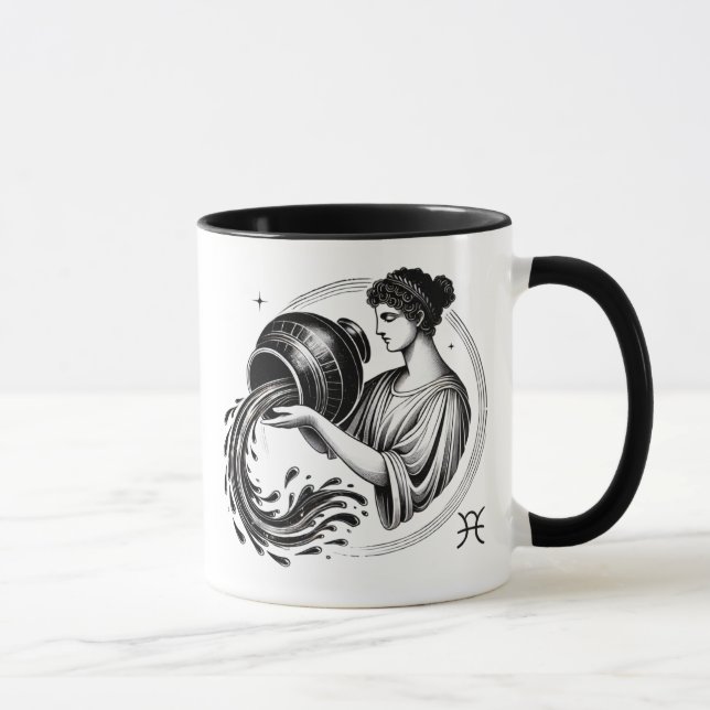 Taza Aquarius Zodíaco Astrología (Derecha)