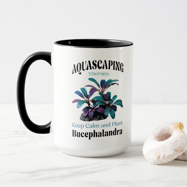 Taza Aquascaping Therapy – Keep Calm and Plant Bucephal (Con donut)