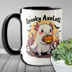 Taza Aquáticos Fantasmas Halloween Axolotl Esqueleto Li