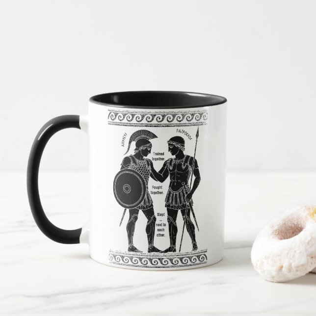 Taza Aquiles y patroclos: el antiguo arte gay griego (Con donut)