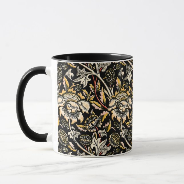 Taza Arabesque floral oscuro de William Morris (Izquierda)