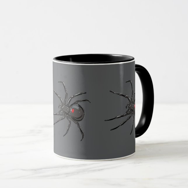 Taza Araña de viuda negra arte original de dibujo (Anverso derecho)