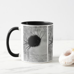 Taza Araña sonriente de Odilon Redon, Halloween vintage