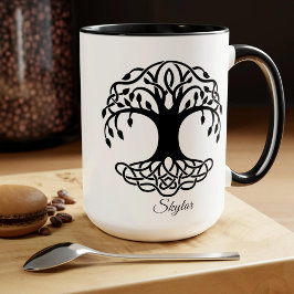 Taza Árbol celta silencioso personalizado, regalos esco