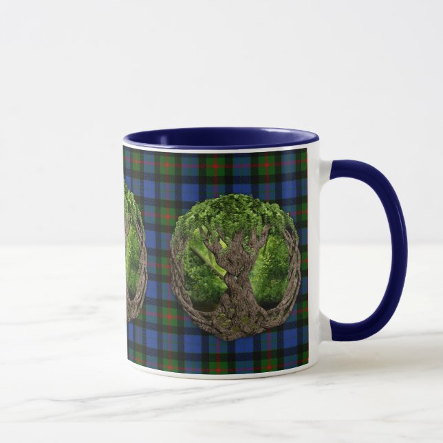 Taza Árbol céltico de la vida y del tartán de Gunn del (Derecha)
