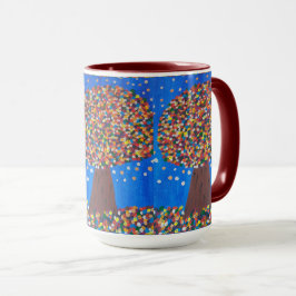 Taza Árbol colorido abstracto