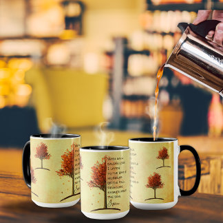 Taza Árbol de arce de arce de otoño rústico Inspirador