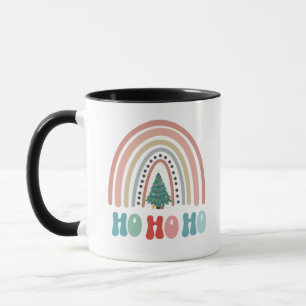 Taza Árbol de arcoiris navideño con ilusión