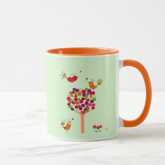 Taza Árbol de botones naranja (Derecha)