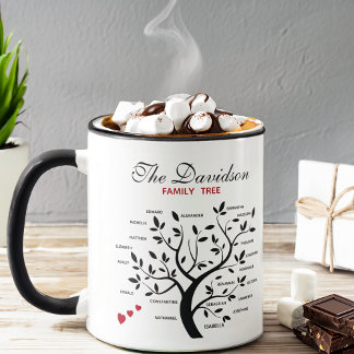Taza Árbol de familia grande personalizado (20 nombres)