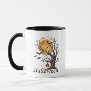 Taza Árbol de Halloween y Jack-o'-Lantern de calabaza