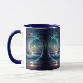 Taza Árbol de la Vida de Fantasía Mística Lunas Celesti