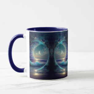 Taza Árbol de la Vida de Fantasía Mística Lunas Celesti