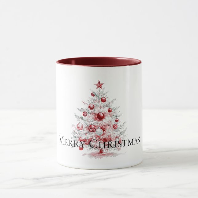 Taza Árbol de menta blanca y roja para navidades (Centro)