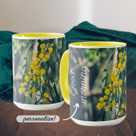Taza Árbol de mimosa con flores amarillas