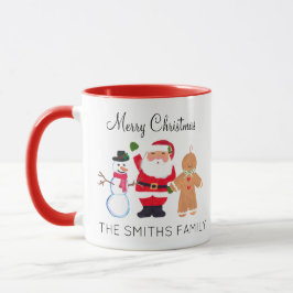 Taza Árbol de Navidad acuarela Hombre de pan de Santa G