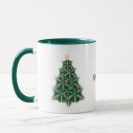 Taza Árbol de Navidad con copo de nieve Mug personaliza