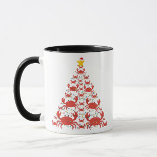 Taza Árbol de Navidad de cangrejo Sombrero de Santa Luc