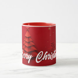 Taza Árbol de Navidad de Papel Fondo Rojo