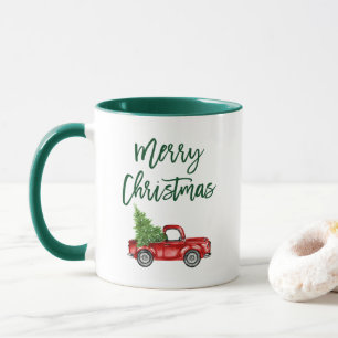 Taza Árbol de Navidad del Cepillo Verde Árbol de Vint