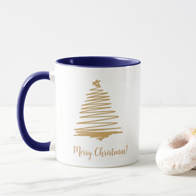 Taza Árbol de navidad dorada (Con donut)
